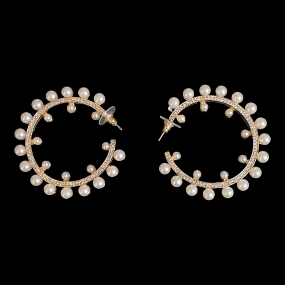 Faux Pearl & Faux Gold Earrings